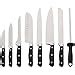 Buy AmazonBasics Premium Stainless Steel Knife Set with Block, 9-Pieces ...