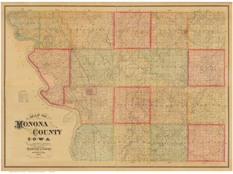 Monona County Iowa 1884 - Old Map Reprint - OLD MAPS