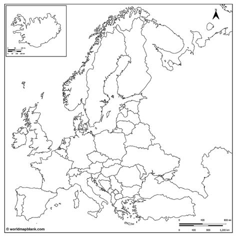 Printable Blank Map of Europe – Europe Outline Map [PDF] - Printable World Maps