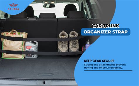 STHIRA® Car Trunk Organizer Strap Strong Elastic Bands, Secure Tie Down ...