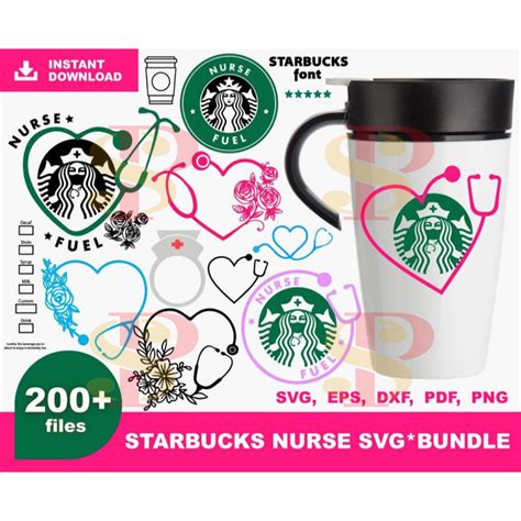 200 Starbucks Nurse Bundle Svg, Starbucks Svg, Starbucks Log | Inspire ...