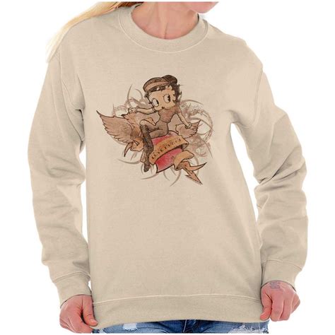 Betty Boop Love Hurts Vintage Tattoo Cartoon Womens Crewneck Sweatshirt ...