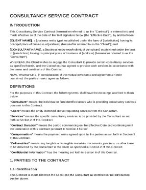 Consultancy Service Contract Template Form - Fill Online, Printable ...