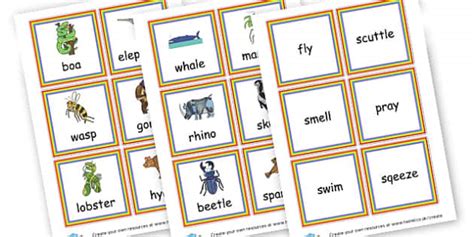 Match Animal to Action Game (teacher made) - Twinkl