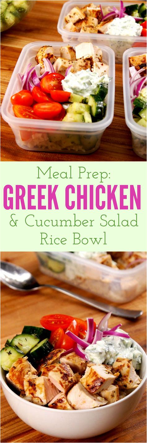 Meal Prep: Greek Chicken & Cucumber Salad Rice Bowl Recipe | Recipe ...