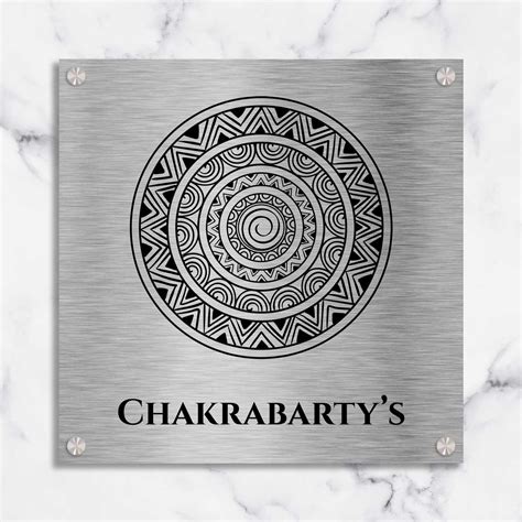Chakradhari Stainless Steel Name Plate 12x12 inch Weatherproof – Housenama