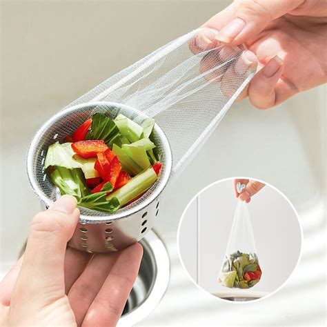 WEIYSHIGSH Kitchen Sink Strainer Mesh Bag- 200PCS Disposable mesh Sink ...