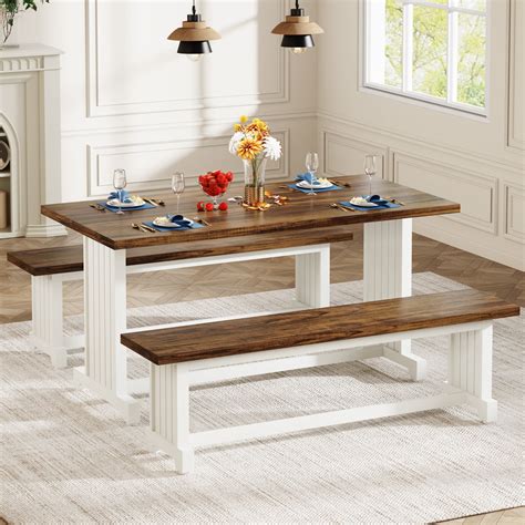 Farm Table Bench Chunky X Metal Banqueting Dining Table (+ Bench