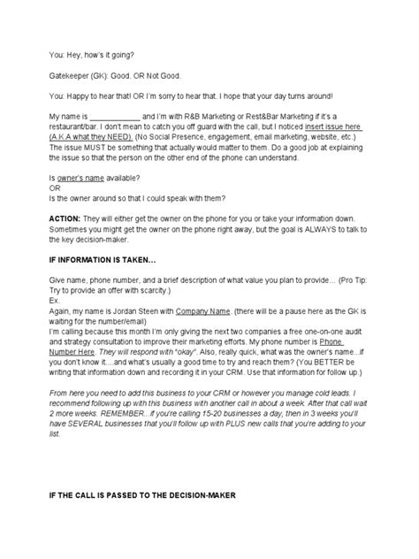 Image result for Sample of a Cold Sales Script