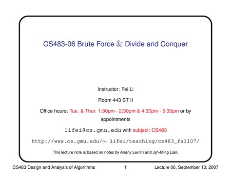 Brute force attack (cn) - CS483-06 Brute Force & Divide and Conquer ...