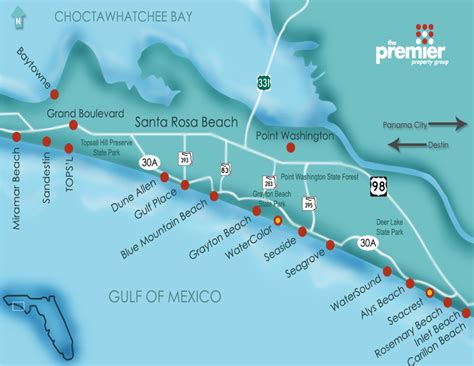 Map Of 30a In Florida