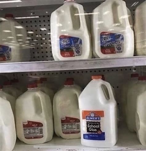 This gallon of glue in the milk aisle : r/heyThereSatan