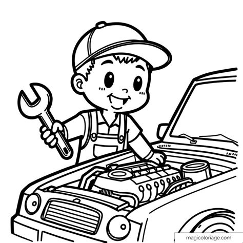 Mechanic Coloring Pages 的图像结果