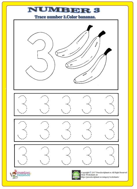 Printable Number 3 Worksheet Preschool - Printable Calendars AT A GLANCE