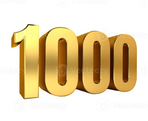 one thousand, golden number 1000,anniversary,birthday, price 8490534 PNG