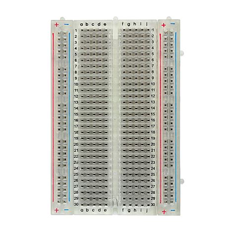 Transparent Medium 400 Points Solderless Breadboard
