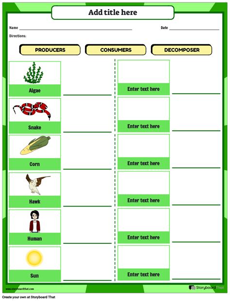 Producers & Consumers Worksheets: Free Ecology Activities