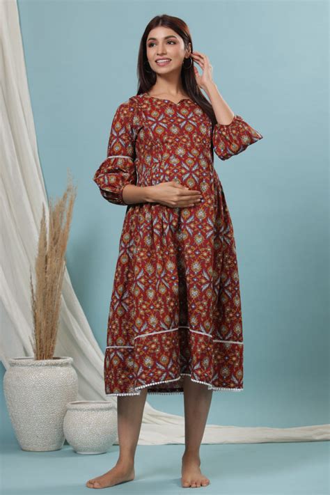Complete Harmony Red Maternity & Nursing Dress – Ikk Kudi by Seerat