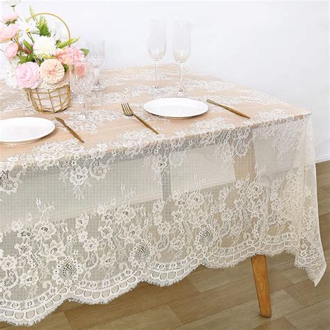 SoarDream Ivory Lace Tablecloth Exquisite Wedding Lace Fabric 60x120 ...
