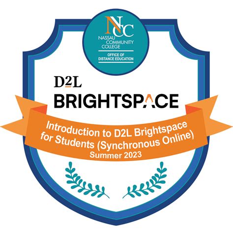 Intro to D2L Brightspace for Students (Synch Online) - Credly