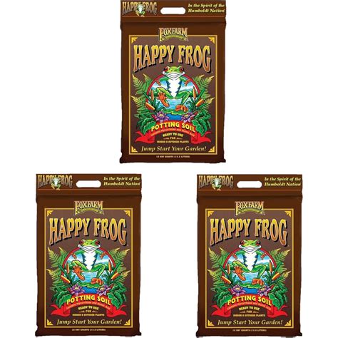 LJUP Happy Frog Potting Soil, 12qt (Pack of 3) - for Indoor/Outdoor ...