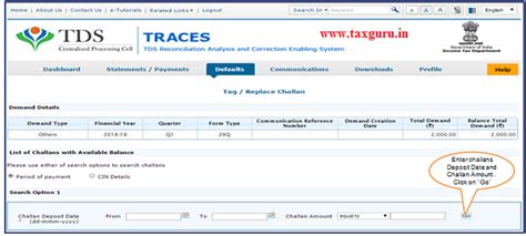 How to TAG/ Replace TDS / TCS Challan on TRACES