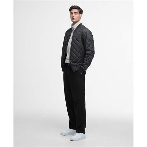 Barbour International | Harfell Quilted Bomber Jacket | Men | Black ...