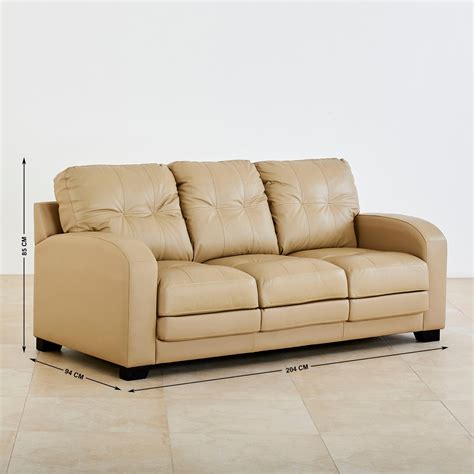Buy Vista Half Leather 3+1 Seater Sofa Set - Beige from Home Centre at ...