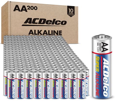 Buy ACDelco 200-Count AA Batteries, Super Alkaline Battery, 10-Year ...
