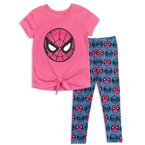 Marvel Spider-Man Superhero Clothes for Little Girls, T-Shirt and ...