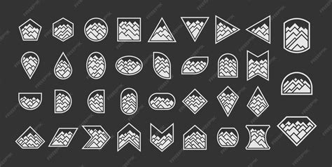 Collection of abstract line mountain peak logo | Premium Vector
