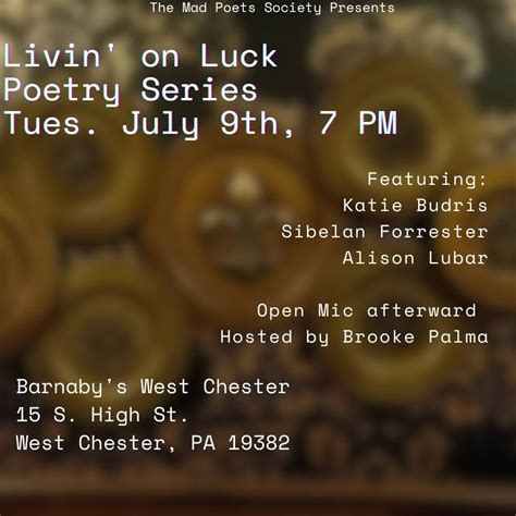 Budris, Forrester, and Lubar on July 9th | Barnaby's of West Chester ...