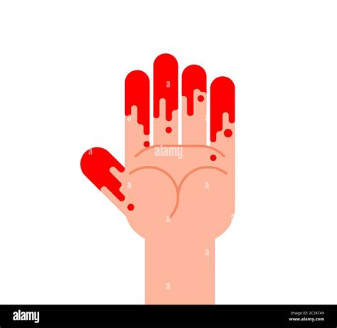 Hand in blood isolated. blood on fingers. vector illustration Stock ...