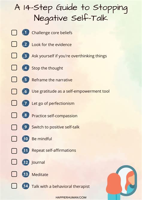 8 Printable Negative Self-Talk Worksheets for 2024 - Happier Human