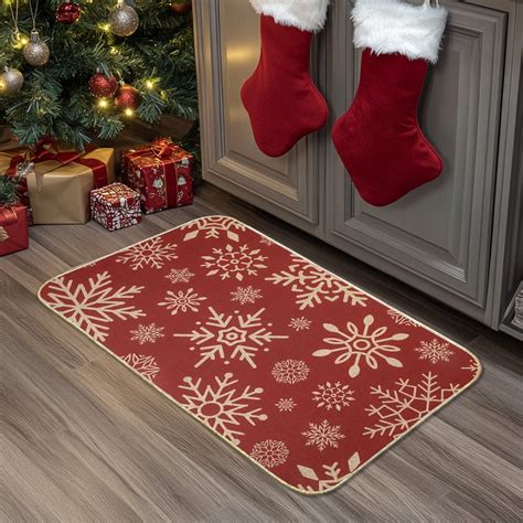 Christmas Kitchen Floor Mat 40x60cm Non-Slip Absorbent Polyester ...