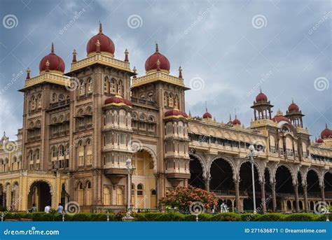 Tourists Visiting the Historic and Grand Mysore Palace Also Called Amba ...