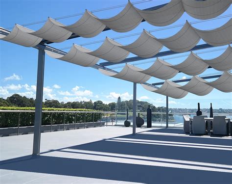 SunnyRoyal Retractable Sun Shades for Pergola Canopy Shade Cover Wave ...