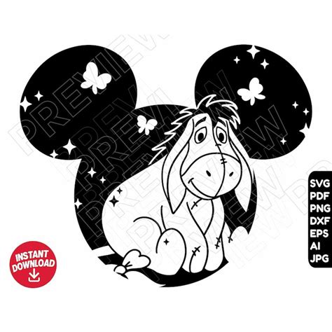 Eeyore SVG Winnie Pooh dxf clipart png , cut file outline si | Inspire ...