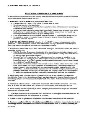 WI Kaukauna Area School District Consent For Medication Administration ...