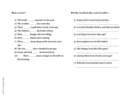 Past simple to be. Was, were. There…: Français FLE fiches pedagogiques ...