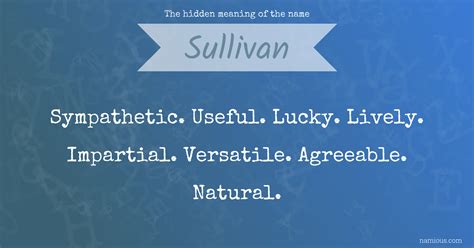 Sullivan Last Name Meanings