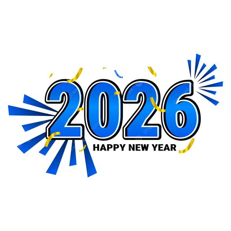 Happy New Year 2026 Blue Text Vector, Happy New Year, 2026, Happy New ...