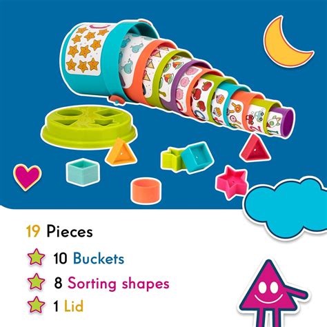Buy Battat Stacking Cups for Toddlers and Babies, Colorful Indoor and ...