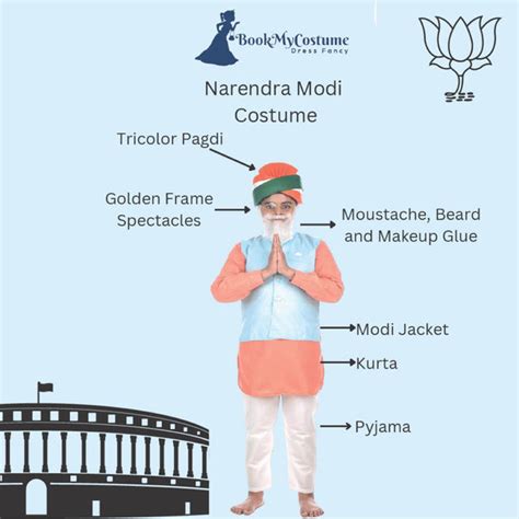 Narendra Modi PM with Tricolor Pagri India Independence Day Kids Fancy