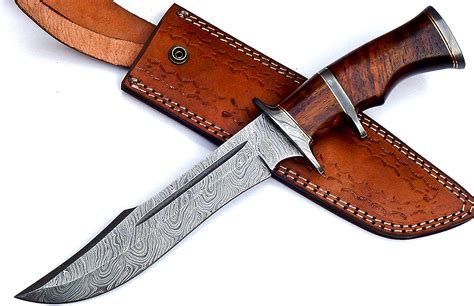 Buy Nooraki BK71 Handmade Damascus Steel Fixed Blade Hunting Knife with ...