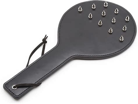Amazon.co.jp: Kutocesy 鞭 smグッズ セックス パドル スタッズ スパンキング パドル大人の BDSM 黒 PU ...