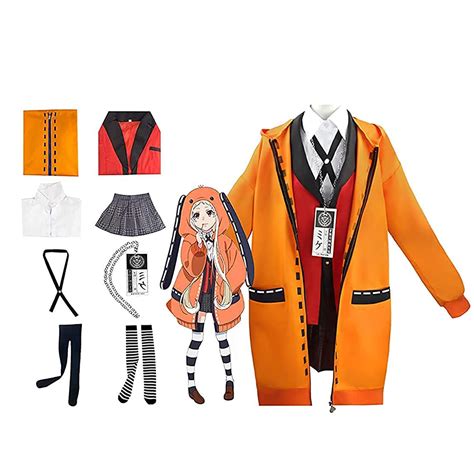 Buy TaikcsutYomoduki Runa Cosplay Costume Full Set Outfit Anime Gambler ...