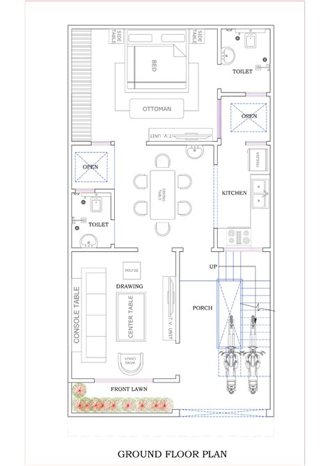 20x35 HOUSE DESIGN PLAN | Little house plans, House map, Home design plans