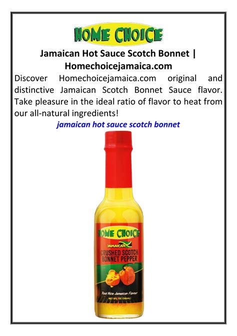 PPT - Jamaican Hot Sauce Scotch Bonnet Homechoicejamaica.com PowerPoint ...