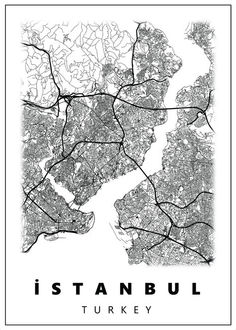 İstanbul City Map Poster | City map poster, Map poster, City maps design